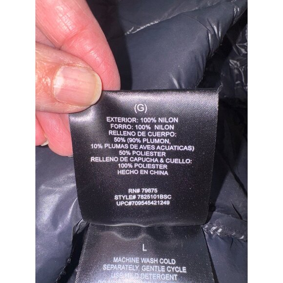 London Fog Goose Down Lightweight Packable Puffer Coat Jacket L Winter Travel - Picture 7 of 10